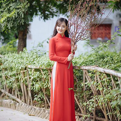 Áo Dài Đỏ Việt Nam 02